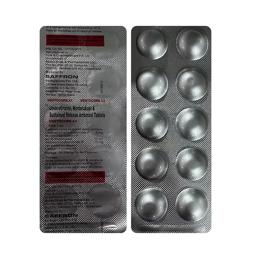 Ventocore AX 75mg/5mg/10mg Tablet